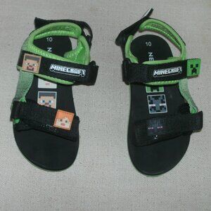 NEXT Black & Green Minecraft Trekker Walking Sandals Lightweight Adjustable ~ 10